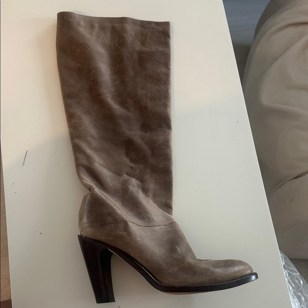Nike Air Cole haan distressed Brown Leather Knee-High Boots barely worn